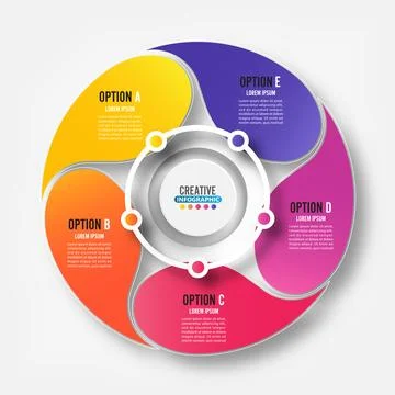 Abstract elements of graph infographic template with label, integrated circ.. Stock Illustration