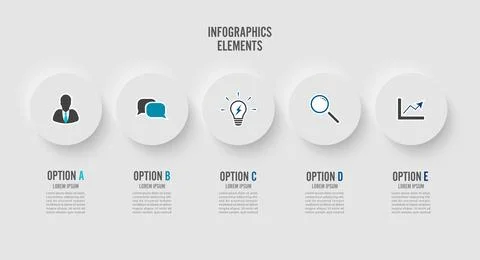 Abstract elements of graph infographic template with label, integrated circ.. Stock Illustration