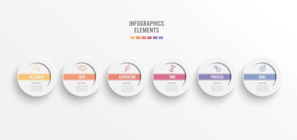 Abstract elements of graph infographic template with label, integrated circ.. Stock Illustration