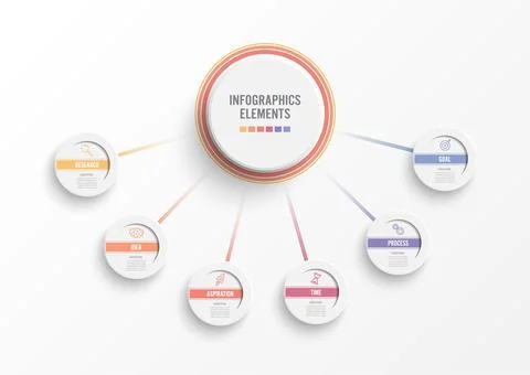 Abstract elements of graph infographic template with label, integrated circ.. Stock Illustration