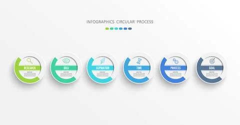 Abstract elements of graph infographic template with label, integrated circ.. Stock Illustration