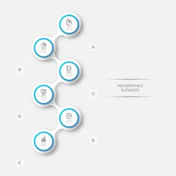 Abstract elements of graph infographic template with label, integrated circ.. Stock Illustration