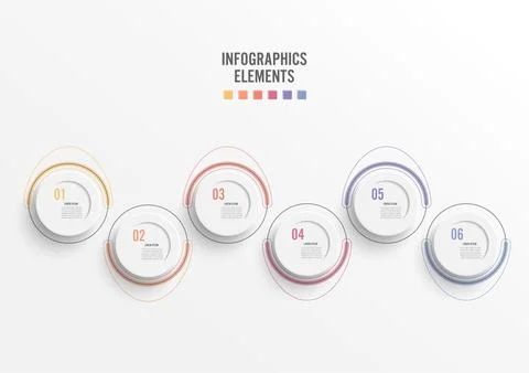 Abstract elements of graph infographic template with label, integrated circ.. Stock Illustration