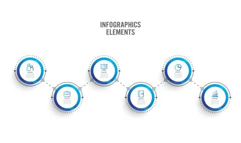 Abstract elements of graph infographic template with label, integrated circ.. Stock Illustration