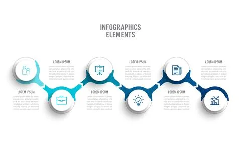 Abstract elements of graph infographic template with label, integrated circ.. Stock Illustration