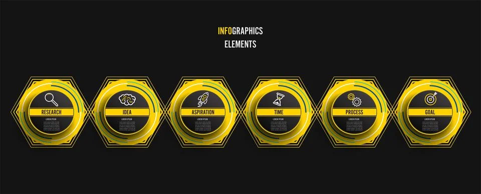 Abstract elements of graph infographic template with label, integrated circ.. Stock Illustration