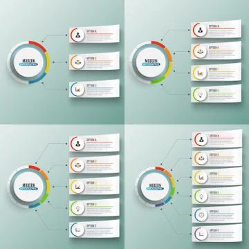 Abstract elements of graph Vector infographic template with label circles. Bu Stock Illustration