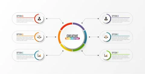 Abstract elements of graph Vector infographic template with label, integrated Stock Illustration
