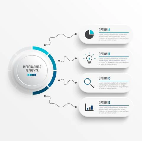 Abstract elements of graph Vector infographic template with label, integrated Stock Illustration