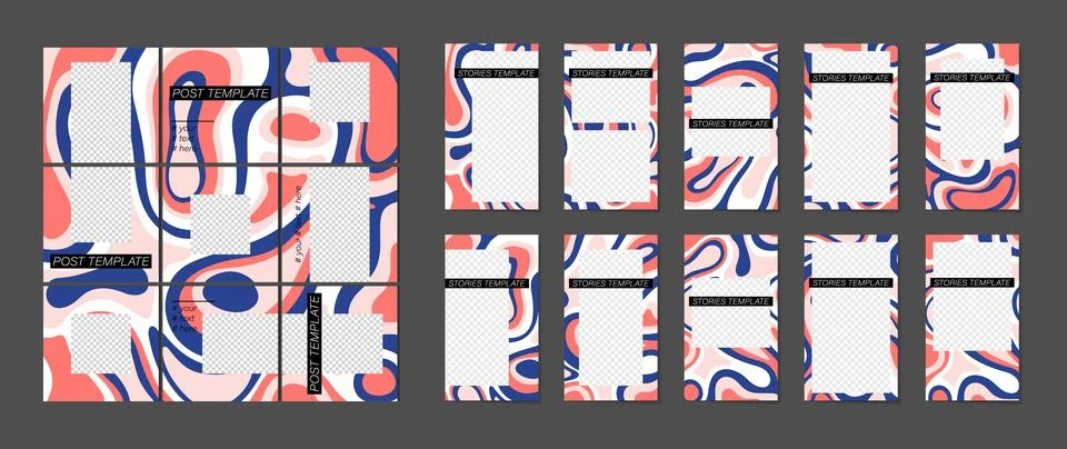 Abstract elements in red an blue color on white background. Stock Illustration