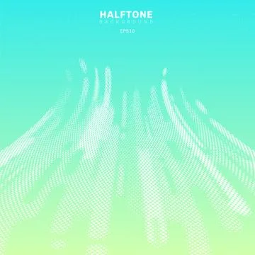 Abstract elements white rounded shapes halftone style transition perspective Stock Illustration