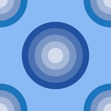 Abstract Ellipse Seamless Pattern Background Design Template, Colorful Blue Stock Illustration