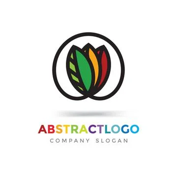 Abstract Emblem Colorful leaf of a tree logo image Vector Health Sign  food Stock Illustration