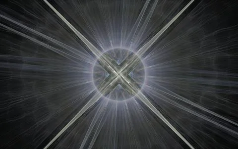 Abstract emblem in the form of a circle with a four-pointed star Stock Illustration