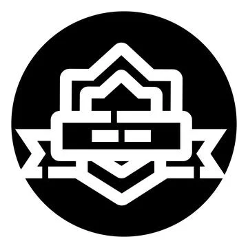 Abstract emblem with geometric shape and ribbon design イラスト素材