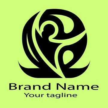 The Abstract Embrace: Dynamic Unity and Flow logo design Stock Illustration