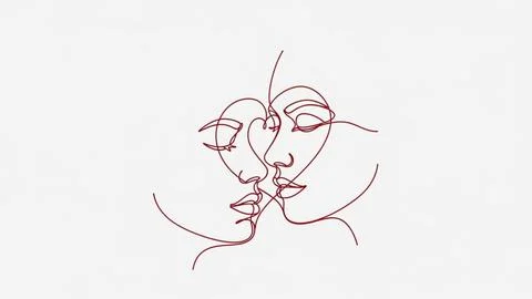 Abstract embrace in red Illustrazione stock