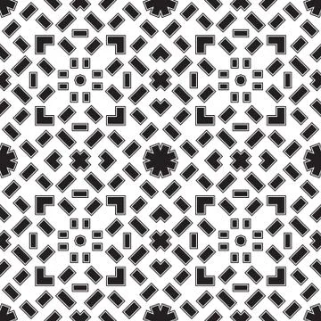 Abstract embroidery geometric seamless pattern Stock Illustration