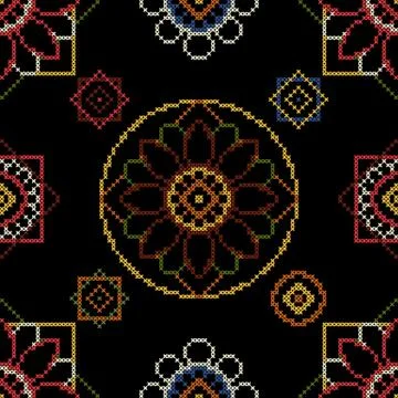 Abstract embroidery vector illustration. Stock Illustration