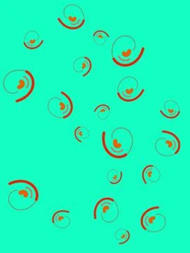 Abstract emerald background with stylized orange heart Stock Illustration