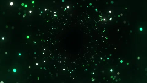 Abstract emerald bokeh background, shimmering green particles swirling  Stock Footage 288888414