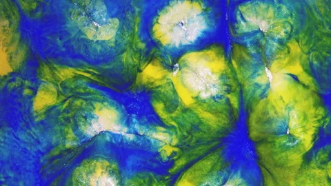Abstract emerald green fluid marble with elegant gold veins and swirls Stock Footage 331591354