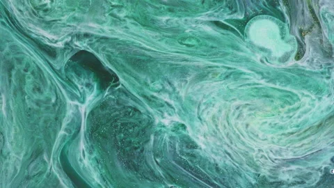 Abstract emerald green fluid marble with elegant gold veins and swirls Stock-Footage 331591944