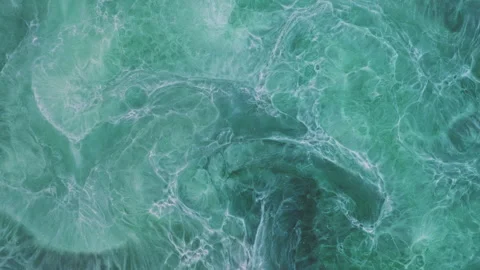 Abstract emerald green fluid marble with elegant gold veins and swirls Stock Footage 331594724