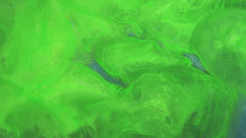 Abstract emerald green fluid marble with elegant gold veins and swirls Stock Footage 331596141