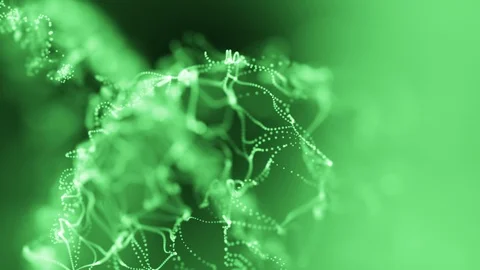Abstract emerald green light particles strings floating swirling Stock Footage 109532632