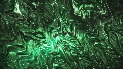 Abstract Emerald Green Liquid Metallic Silk Surface Background Stock Illustration