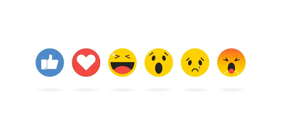 Abstract emotion set in flat style design. Vector Illustrazione stock