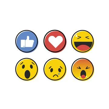 Abstract emotion set in flat style design. Vector Stock Illustration