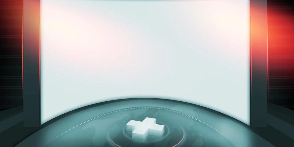 Abstract Empty 3D Studio Space  Big Flat Screen TV Background Concept Series 스톡 일러스트