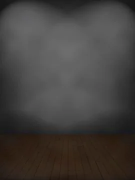 Abstract Empty background wall and wood floor gradient with lighting as backd Stock Illustration