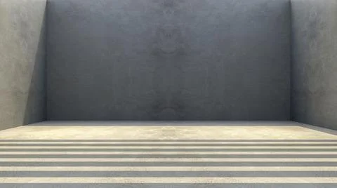 Abstract Empty Cement Wall Box with light shadow 8K 写真素材
