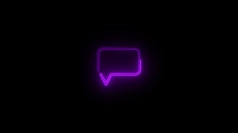 Abstract empty chat box sign with violet light stroke animation. 4k Stock Footage 339927786