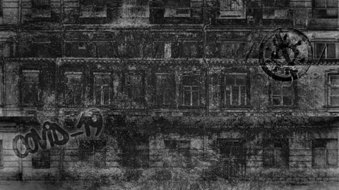 Abstract empty city facade during covid Stock Footage 214836841