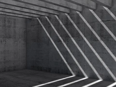 Abstract empty concrete 3d interior background Stock Illustration