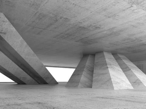 Abstract empty concrete interior 3d render Illustrazione stock