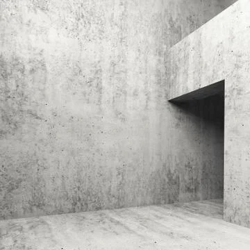 Abstract empty concrete interior, 3d illustration Stock Illustration