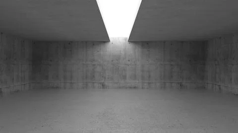 Abstract empty concrete interior, 3d render Illustrazione stock