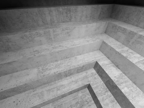 Abstract empty concrete interior background 3d Stock Illustration