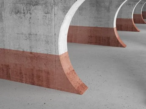 Abstract empty concrete interior background, 3d render Illustrazione stock