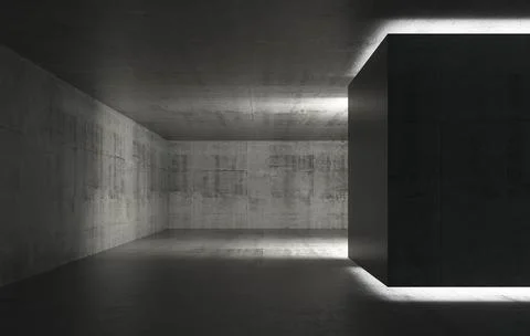 Abstract empty concrete interior background, dark room Stock Illustration