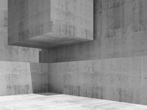 Abstract empty concrete interior, render Stockillustratie