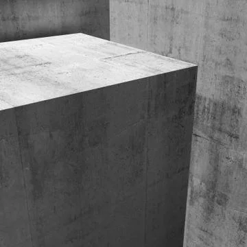 Abstract empty concrete interior, render 3d Stockillustratie