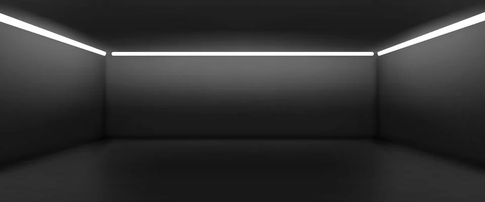 Abstract empty concrete room with led illumination Stock Illustration