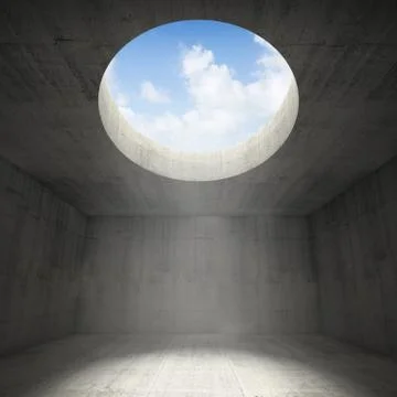 Abstract empty dark concrete 3d interior Stock Illustration