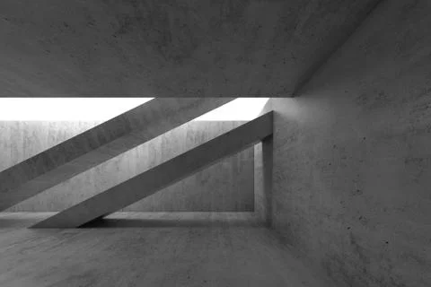 Abstract empty dark concrete interior 3d render Stockillustratie
